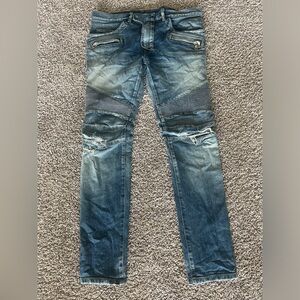 Balmain Blue Biker Jeans